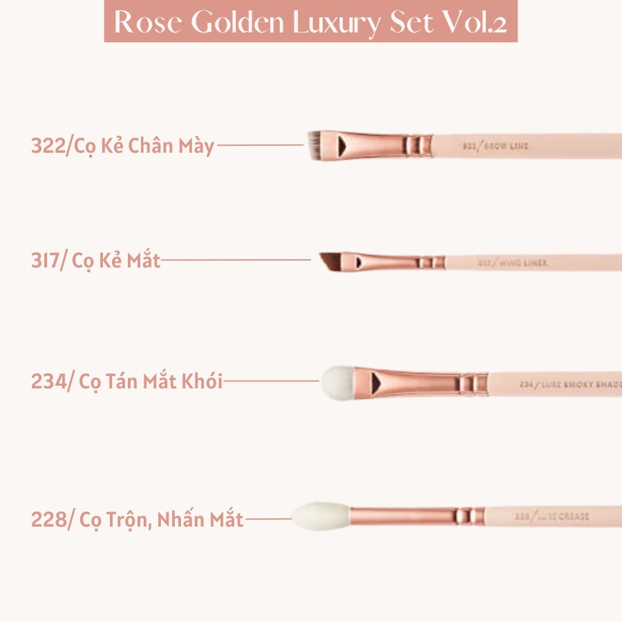 Bộ Cọ Trang Điểm 8 Cây ZOEVA Rose Golden Luxury Vol.2 0164